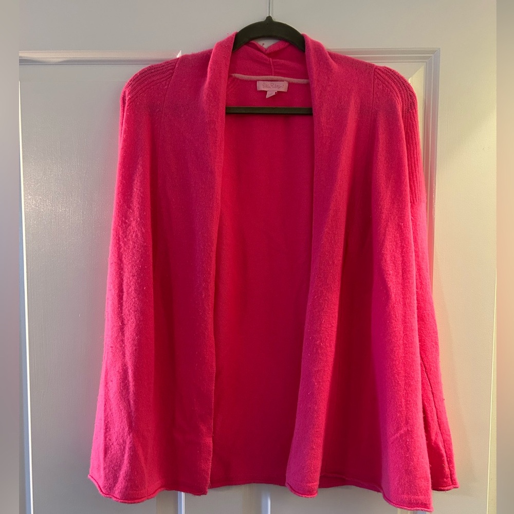 Lilly Pulitzer Hot Pink Open Front Cardigan